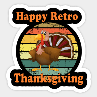 happy retro thanksgivings turkey gift 2020 for men and women Sticker